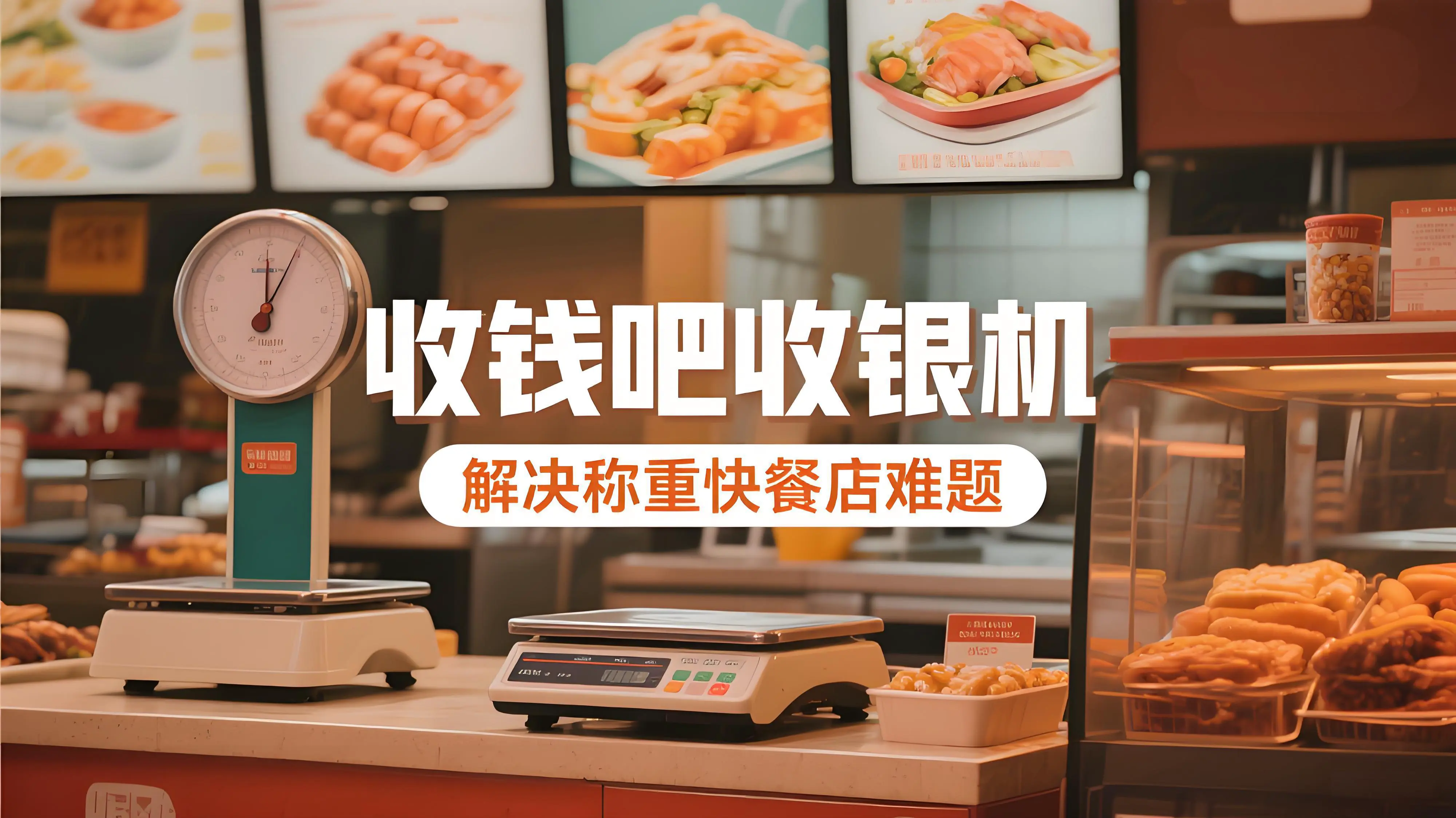 称重快餐店收银难？收钱吧收银机4步轻松解决！